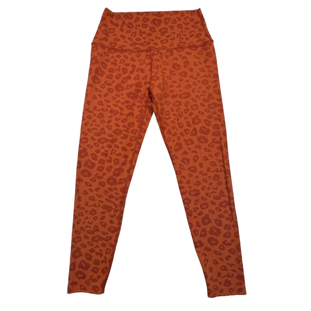 Beyond Yoga Leggings Women's Medium Leopard Print High Waist Red Orange